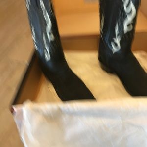 Luchasse Black/White Pony Boots